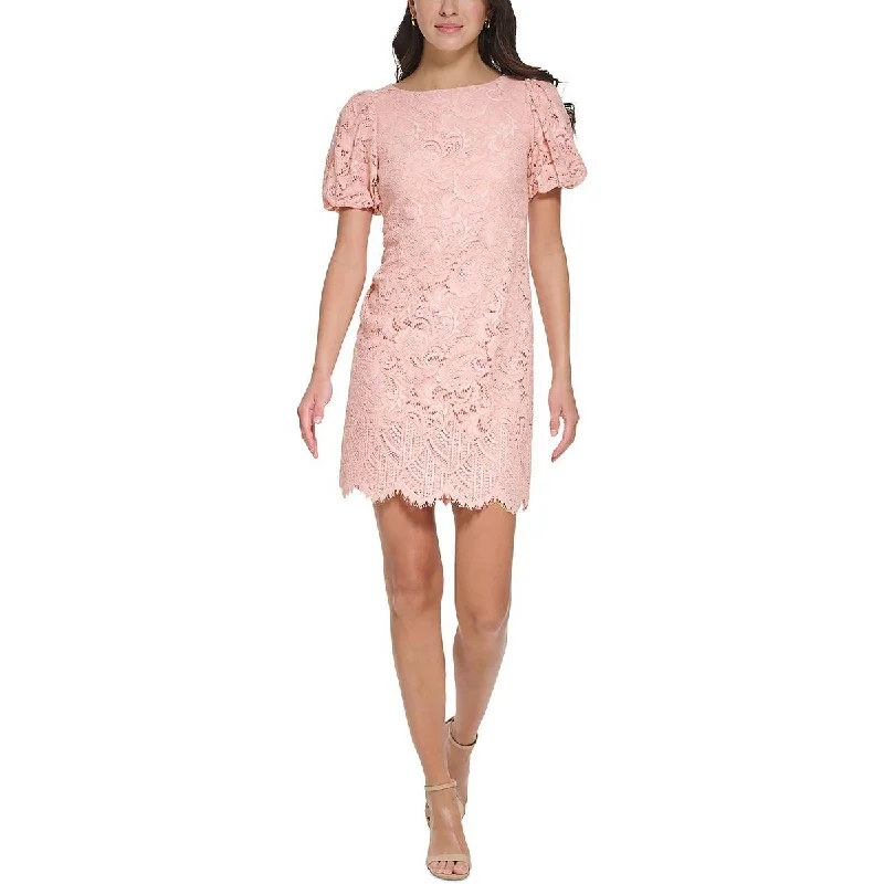 Fashionable Women's Clothing Jessica Howard Womens Petites Lace Short Sheath Dress