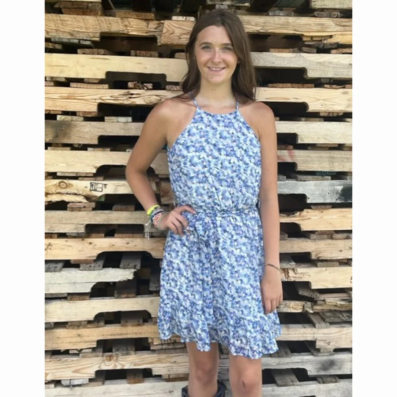 Women's Evening Outfit She + Sky Women's Blue and Pink Swirl Print Dress
