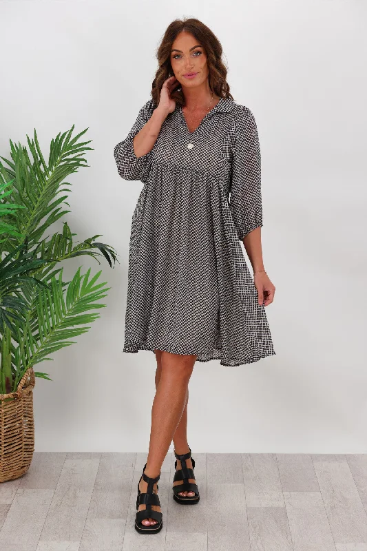 Women's Comfortable Clothes For Weekends Gloss by Shine On Alexandra Spot Printed Dress