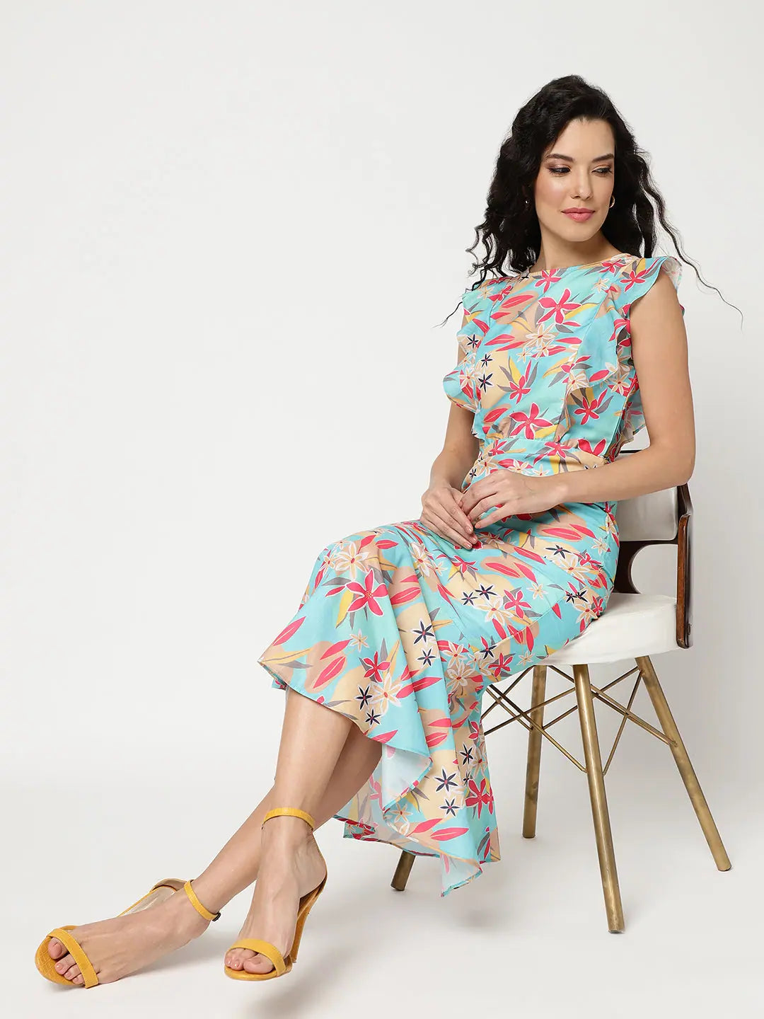 Limited Time Offer Digital Printed Fish-Cut Dress