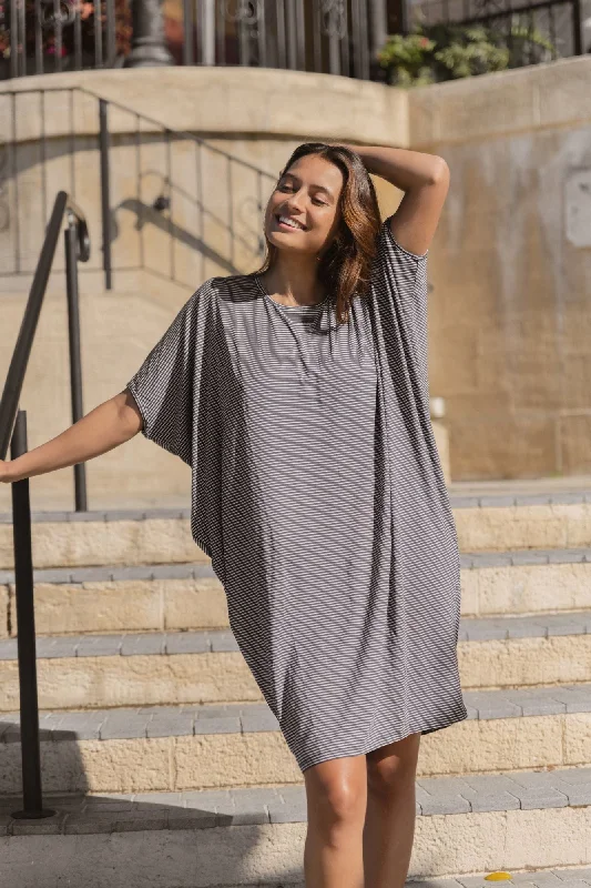 Clothing Sale Betty Basics Maui Dress Charcoal Stripe