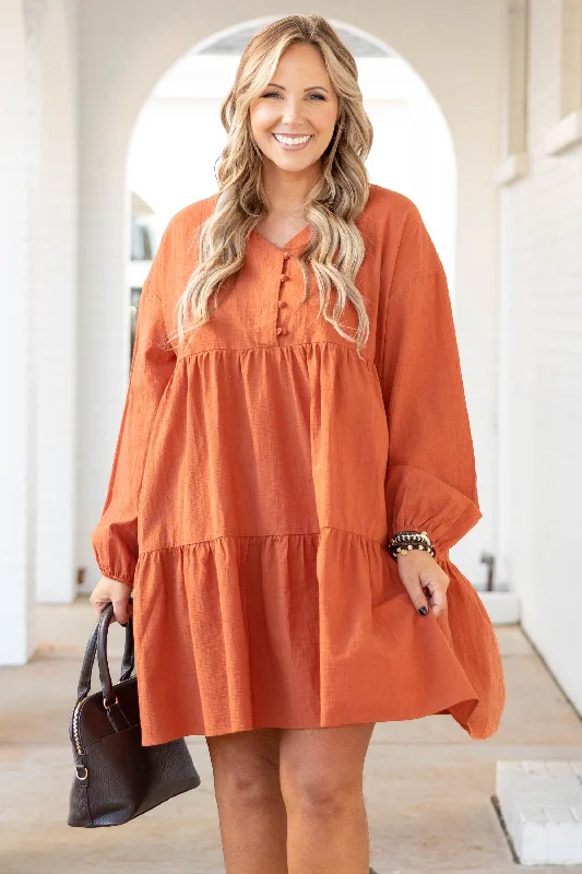 Women's Vacation Clothes My Heart Goes On Dress, Orange