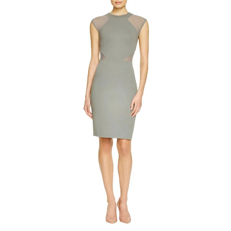 Vintage-Inspired Garments French Connection Womens Mesh Inset Sheath Cocktail Dress
