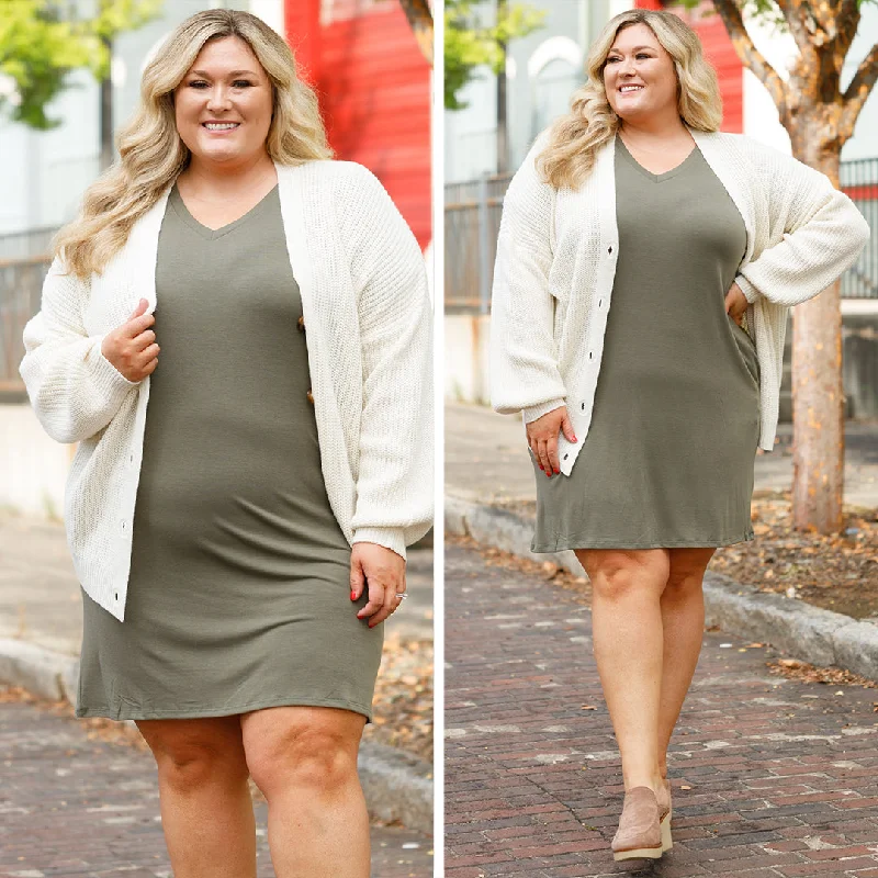 Rocker Chic Fashion Admire This Beauty Dress, Light Olive