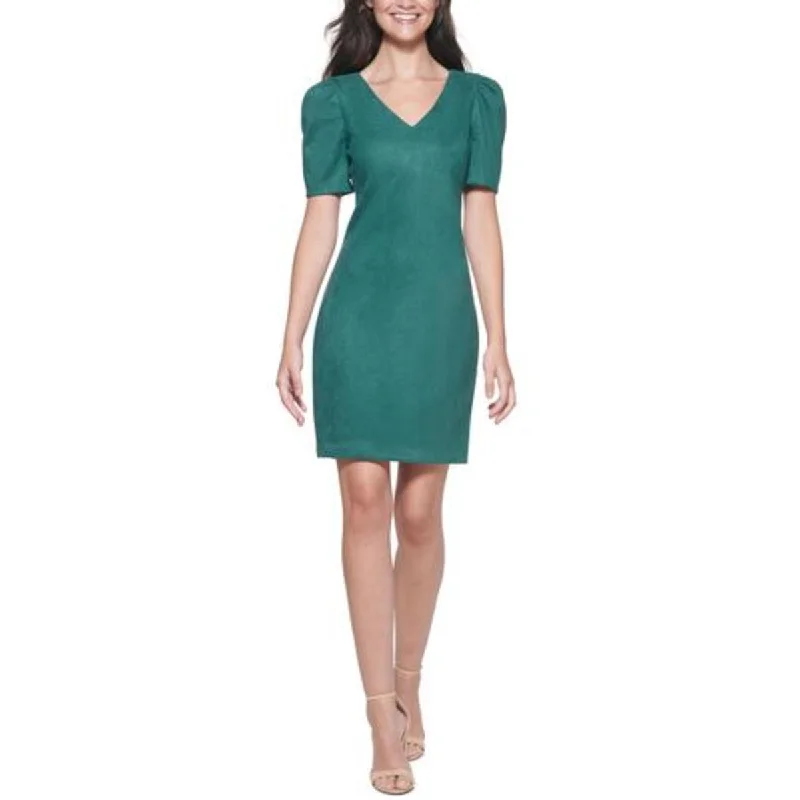 Women's Office Outfit Guess Womens Faux Suede Knee-Length Sheath Dress