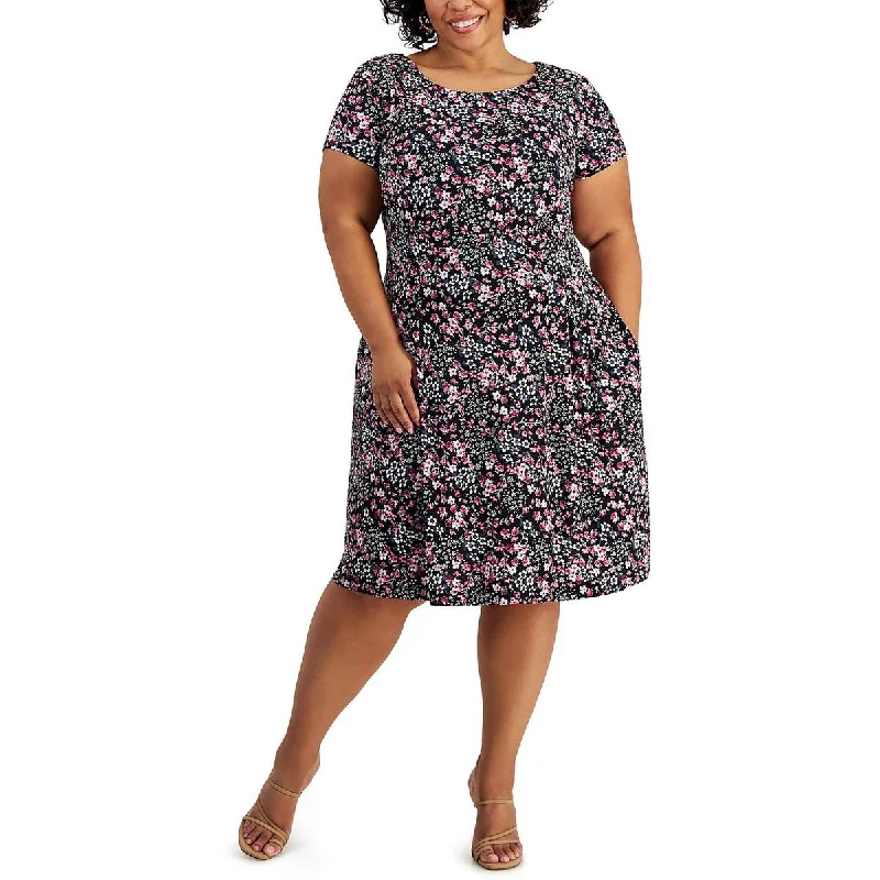 Women's Evening Clothes Connected Apparel Womens Plus Jersey f Fit & Flare Dress