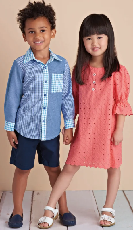 Luxury Fashion Simplicity Children's Dress and Shirt S8852