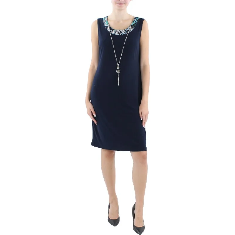 Affordable Women's Outfit R&M Richards Womens Petites Contrast Trim  Sheath Dress