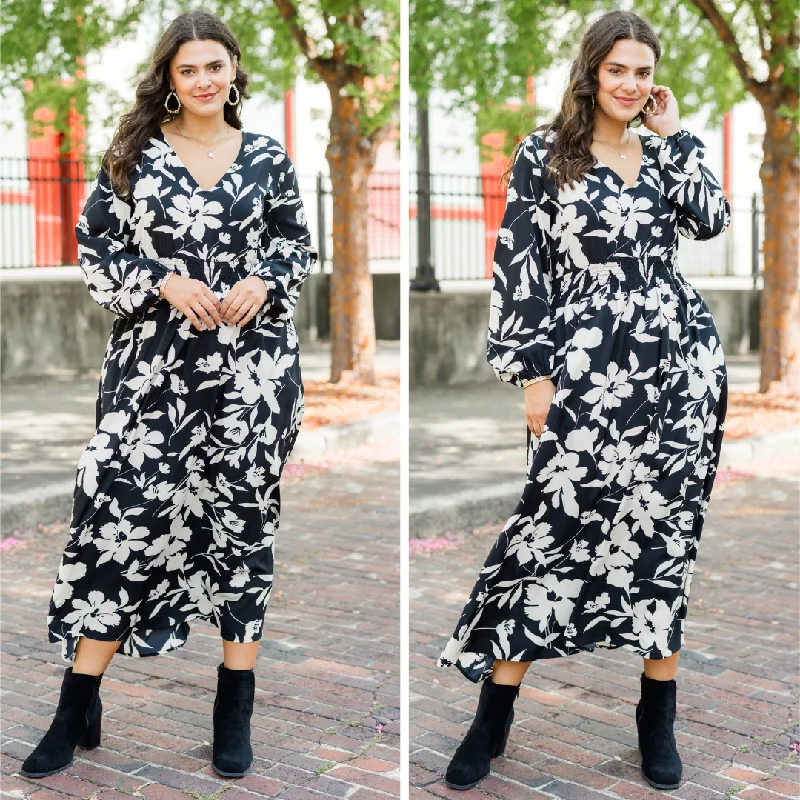 Workwear Fashion for Women Alluring Autumn Dress, Black
