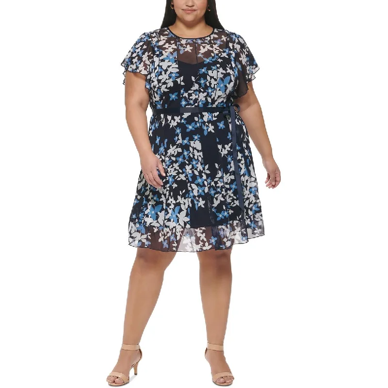 Comfortable Outfit For Women Jessica Howard Womens Plus Panel Short Fit & Flare Dress
