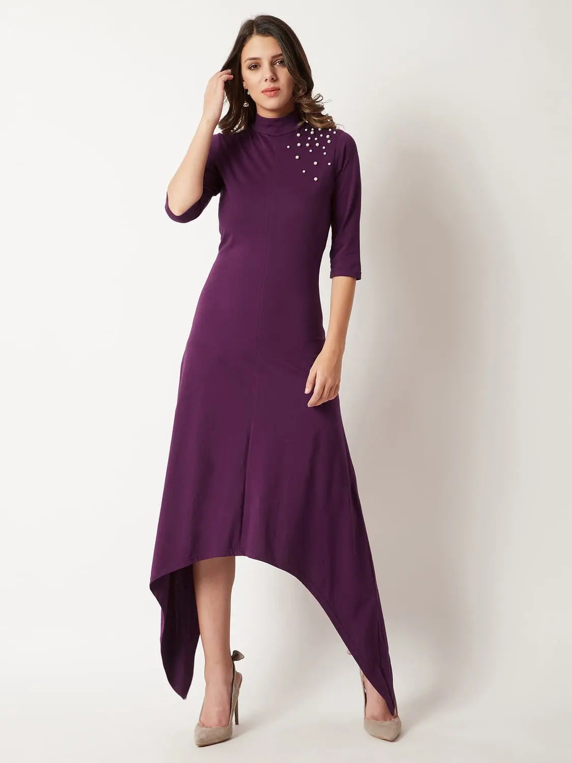 Elegant Women's Fashion Our First Dance Pearl Dress Magenta
