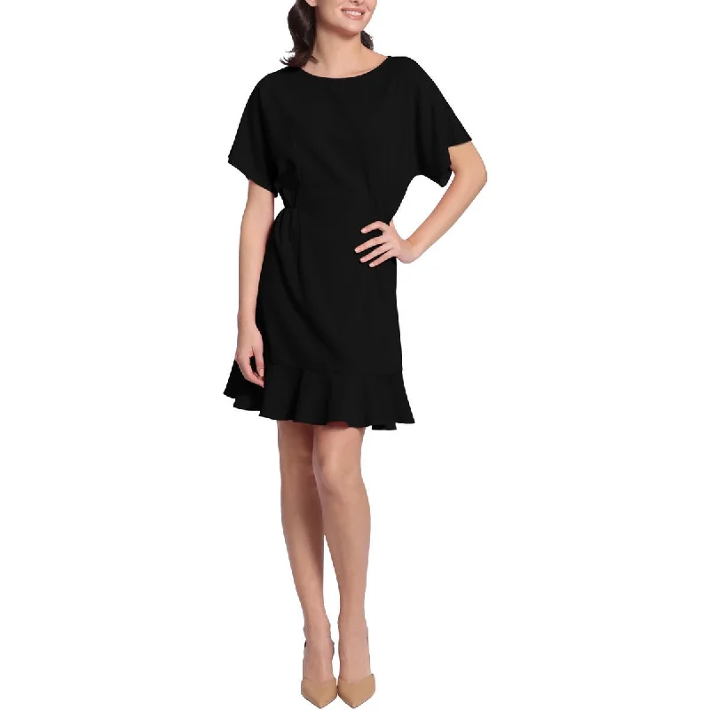 Stylish Women's Garments For Holidays Donna Morgan Womens Cinched Ruffled Wear To Work Dress