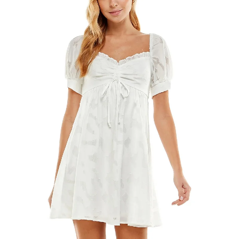 Vintage Clothing For Women City Studios Womens Juniors Ruched Short Fit & Flare Dress