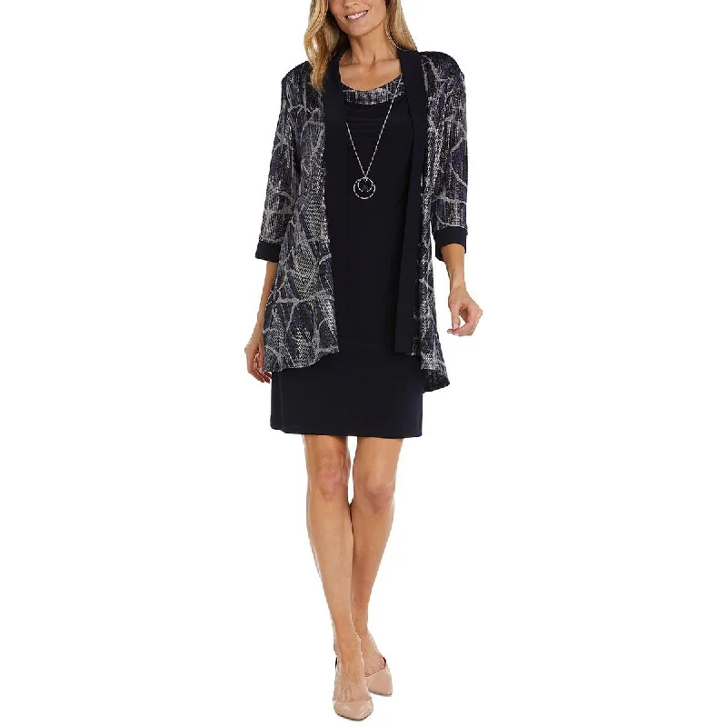 Effortless Chic for Women R&M Richards Womens Printed Jacket Two Piece Dress