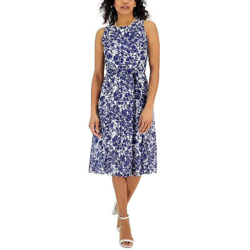 Women's Sporty Clothes Kasper Womens Chiffon Knee-Length Sheath Dress