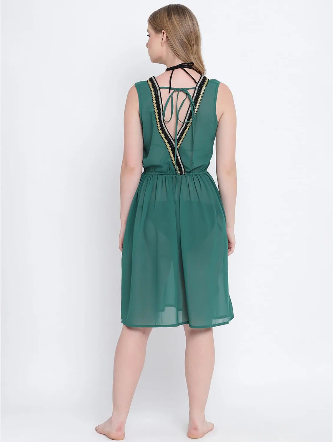 Women's Loungewear Clothes Playful Combat Green Lace Design Beachwear Dress