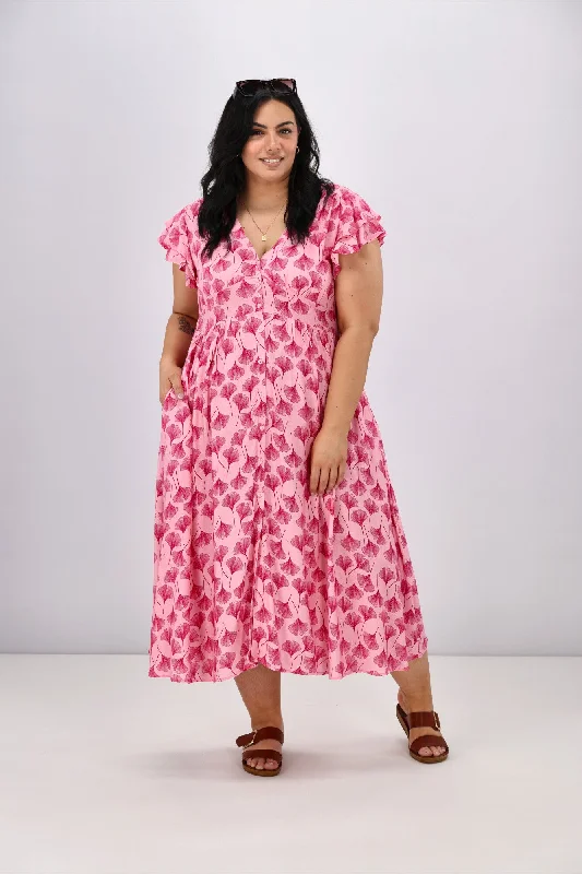 Earthy Tones Sunday Boho Adella Dress Pink