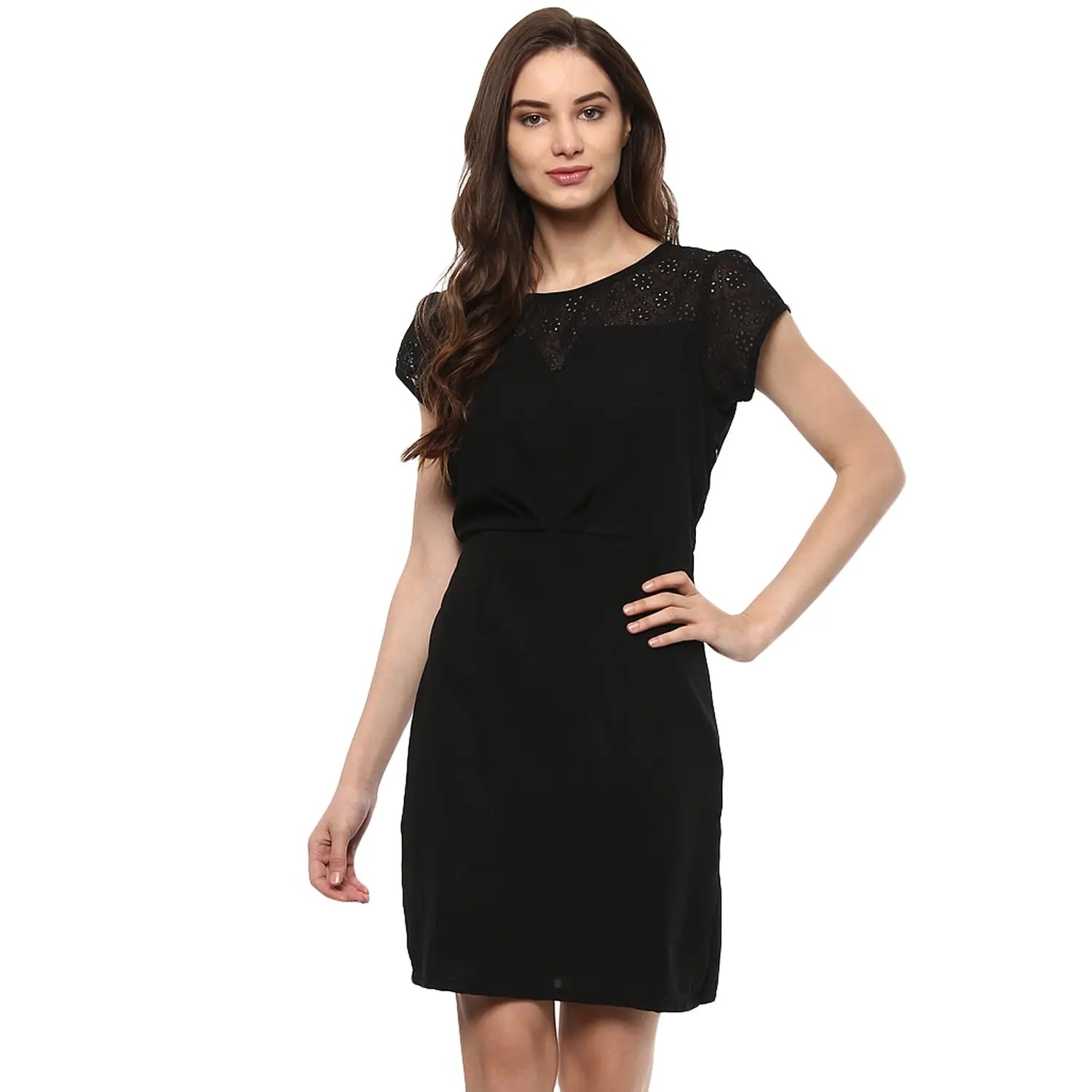 Outfits Ideas Fitted Lace Yoke Dress