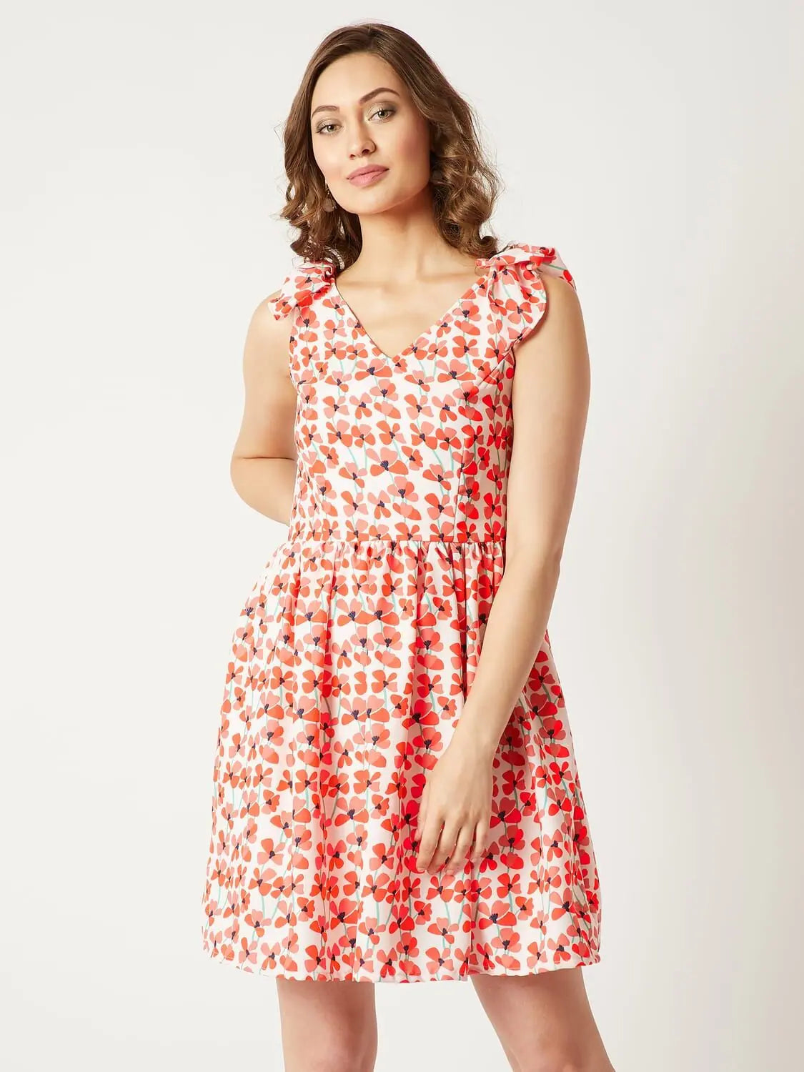 Casual Garments For Women Altogether Better Bow Dress Multicolor-Base Off-White