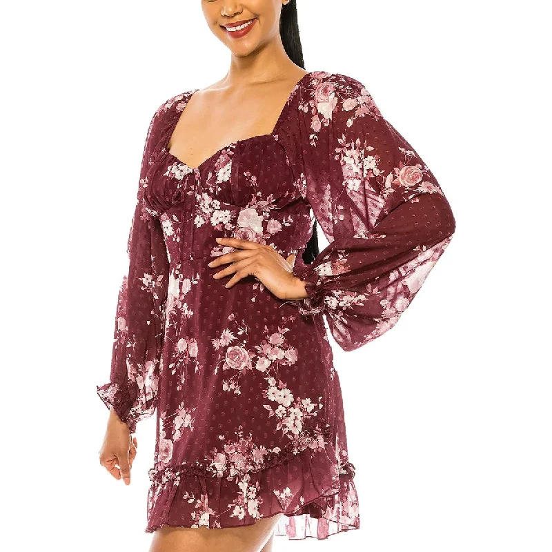 Casual Outfit For Women B. Darlin Womens Juniors Emma Chiffon Swiss Dot Fit & Flare Dress Casual Outfit For Women B. Darlin Womens Juniors Emma Chiffon Swiss Dot Fit & Flare Dress