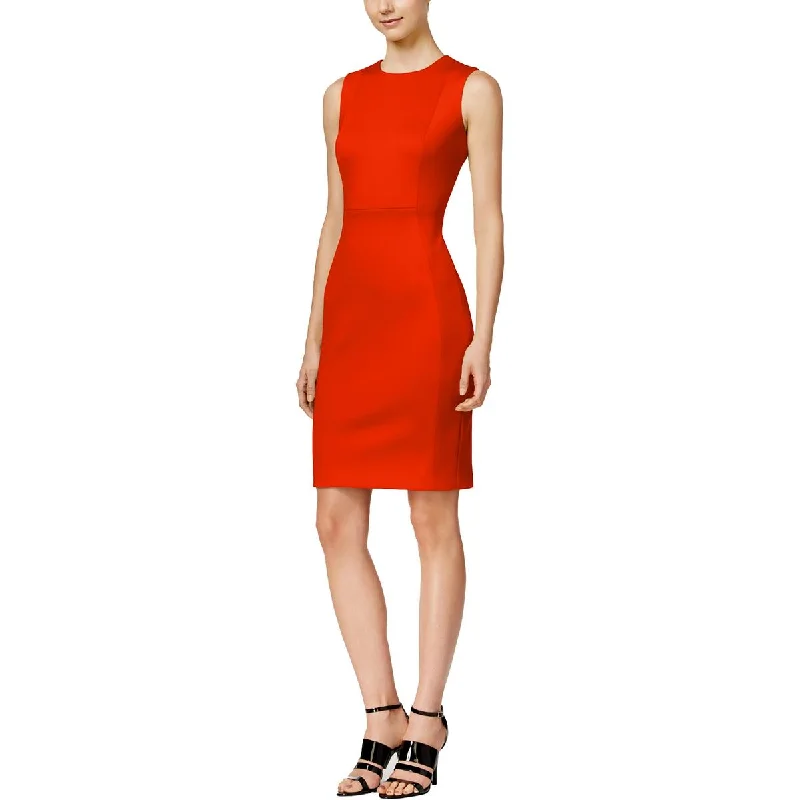 Women's Cozy Outfit For Lounging Calvin Klein Womens Metallic Knee-Length Sheath Dress