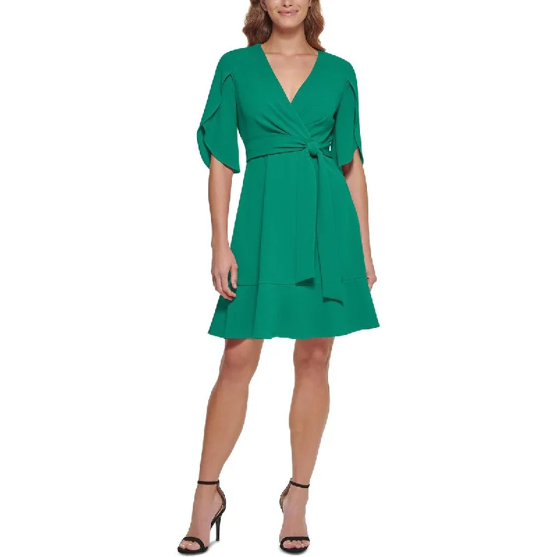 Clothes For Women DKNY Womens Tulip Sleeve Short Wear to Work Dress