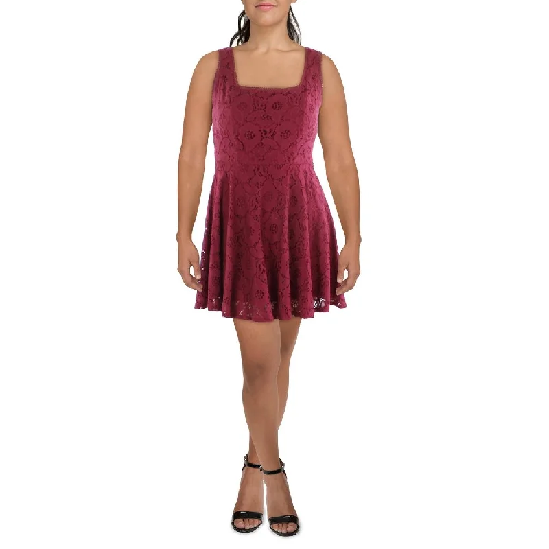 Women's Clothing for Every Season and Trend City Studios Womens Juniors Lace Mini Fit & Flare Dress