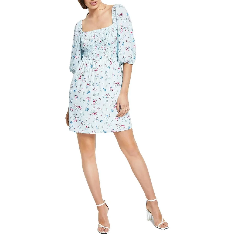 Versatile Women's Clothing for All Occasions Bar III Womens Smocked Short Sheath Dress