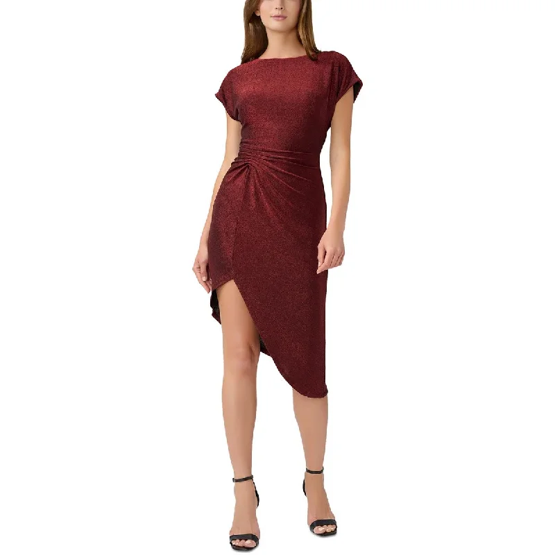 Clothes Woman Aidan by Aidan Mattox Womens Metallic Front Gather Sheath Dress