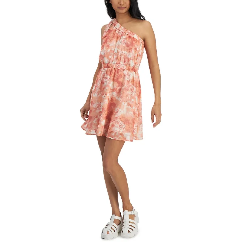 Women's Occasion Wear Clothing Kit & Sky Womens Juniors Mini One Shoulder Fit & Flare Dress