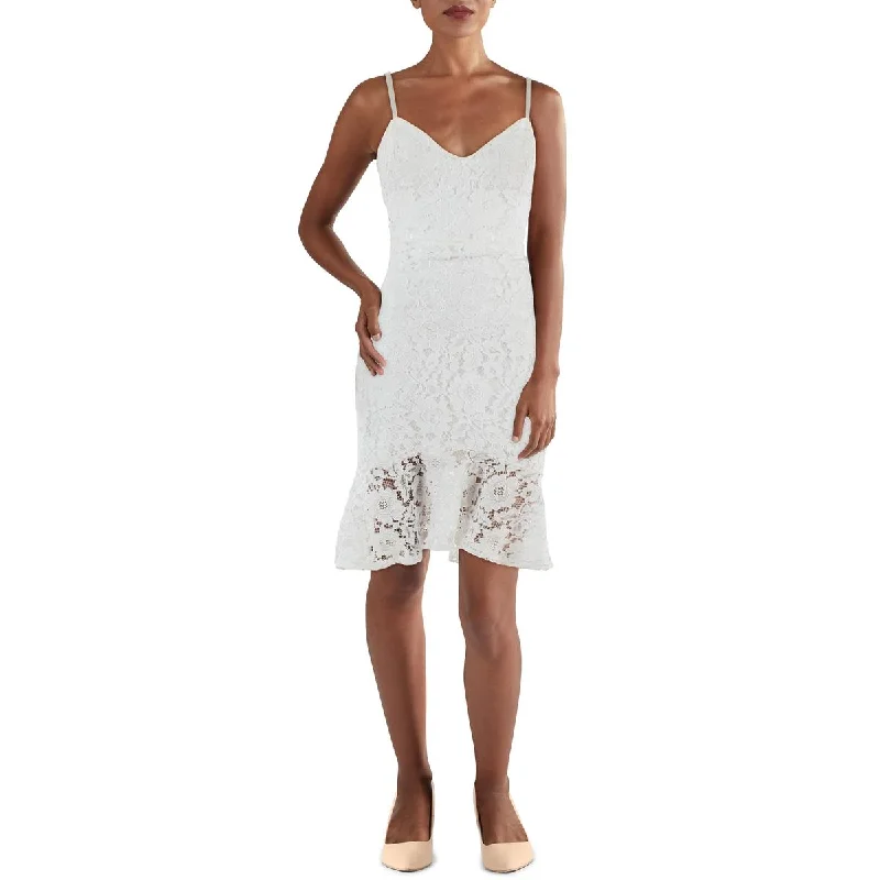 Stylish Clothes For Women Guess Womens Lace V-Neck Fit & Flare Dress