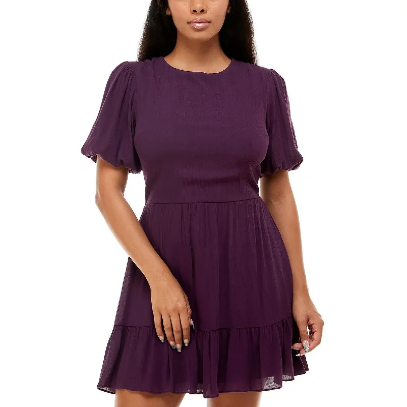 Comfortable Women's Outfits B. Darlin Womens Juniors Cut-Out Smocked Fit & Flare Dress Comfortable Women's Outfits B. Darlin Womens Juniors Cut-Out Smocked Fit & Flare Dress