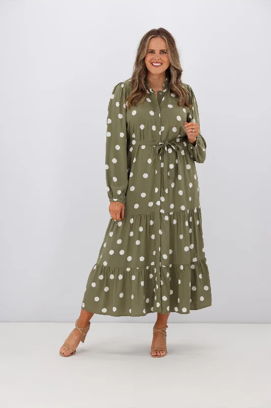 Casual Clothing for Women Stella + Gemma Joli Dress Olive Spot