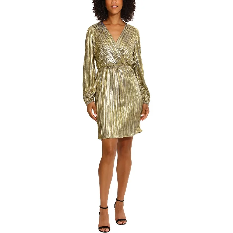 Premium Fashion Maggy London Womens Metallic  Fit & Flare Dress