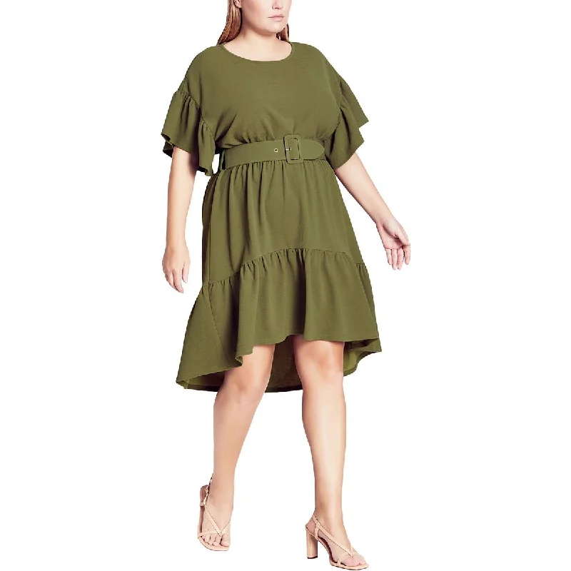 Clothing Sale REFINITY Womens Plus Swish Butterfly Sleeve Hi-Low Fit & Flare Dress