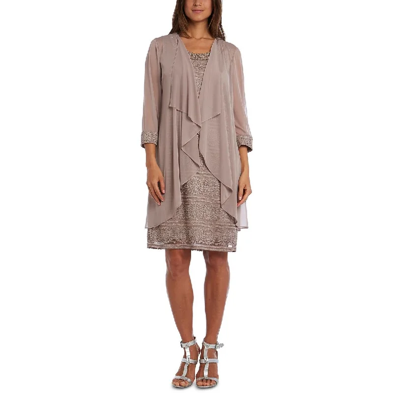 Women Wear Online R&M Richards Womens Lace Jacket Two Piece Dress