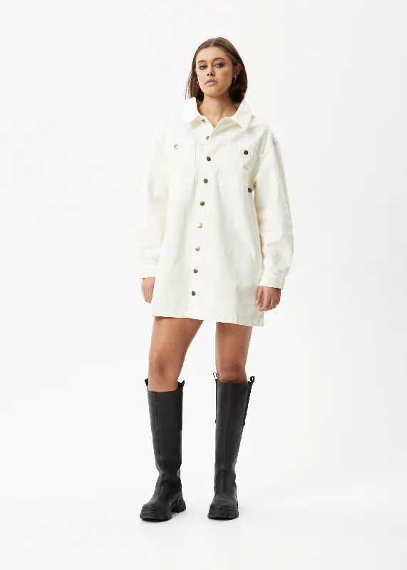 Women's Sporty Clothes AFENDS Womens Tori - Denim Dress - Off White