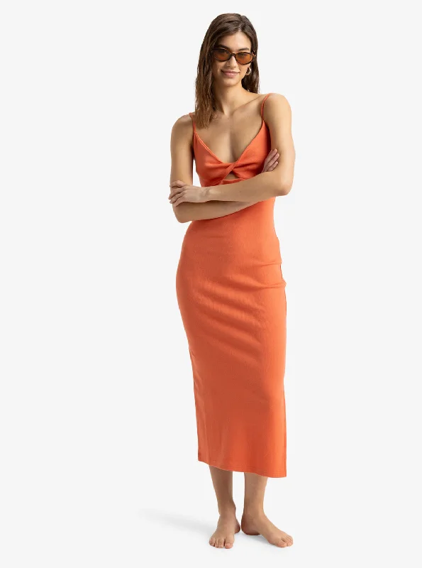 Women's Holiday Clothes Roxy Wavey Lady Dress-Apricot Brandy