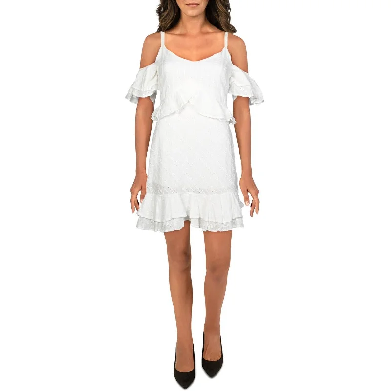 Outfits For Women Allison Womens Ruffled Eyelet Cocktail Dress