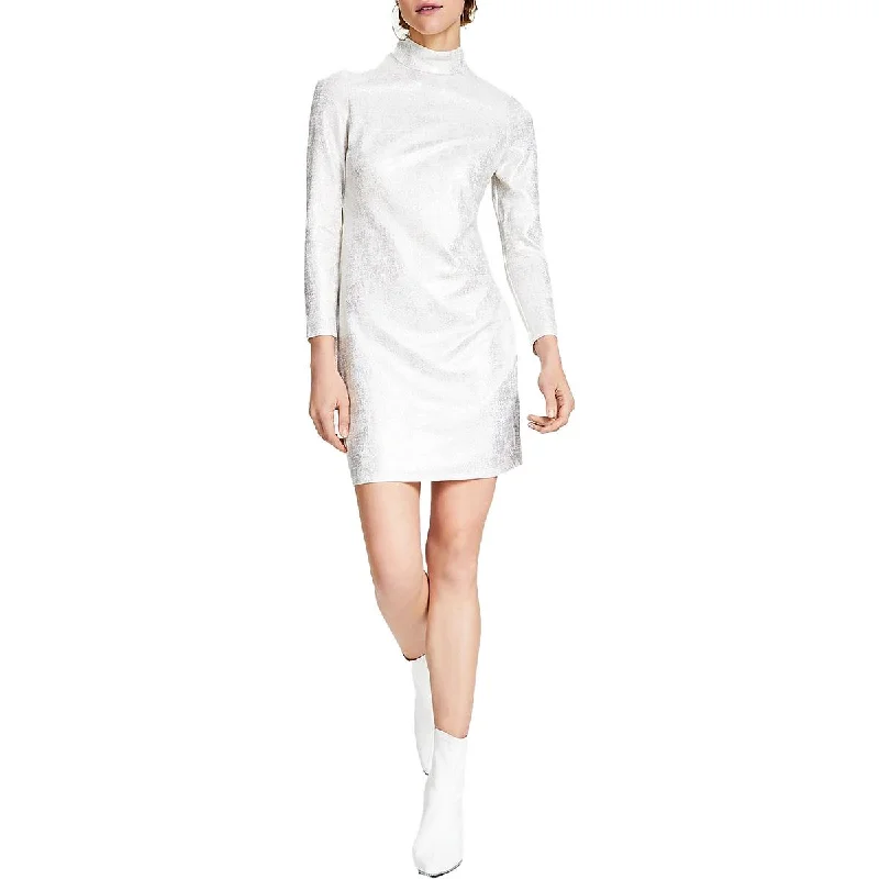 Woman Clothing Bar III Womens Metallic Mini Sheath Dress