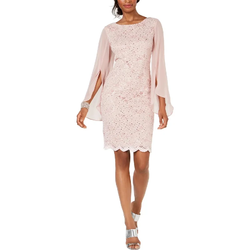 Stylish Savings Connected Apparel Womens Sequined Lace Sheath Dress