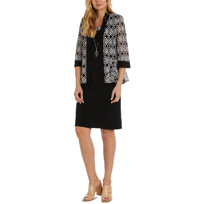 Urban Femme Streetwear R&M Richards Womens Petites Wear to Work Jacket Two Piece Dress