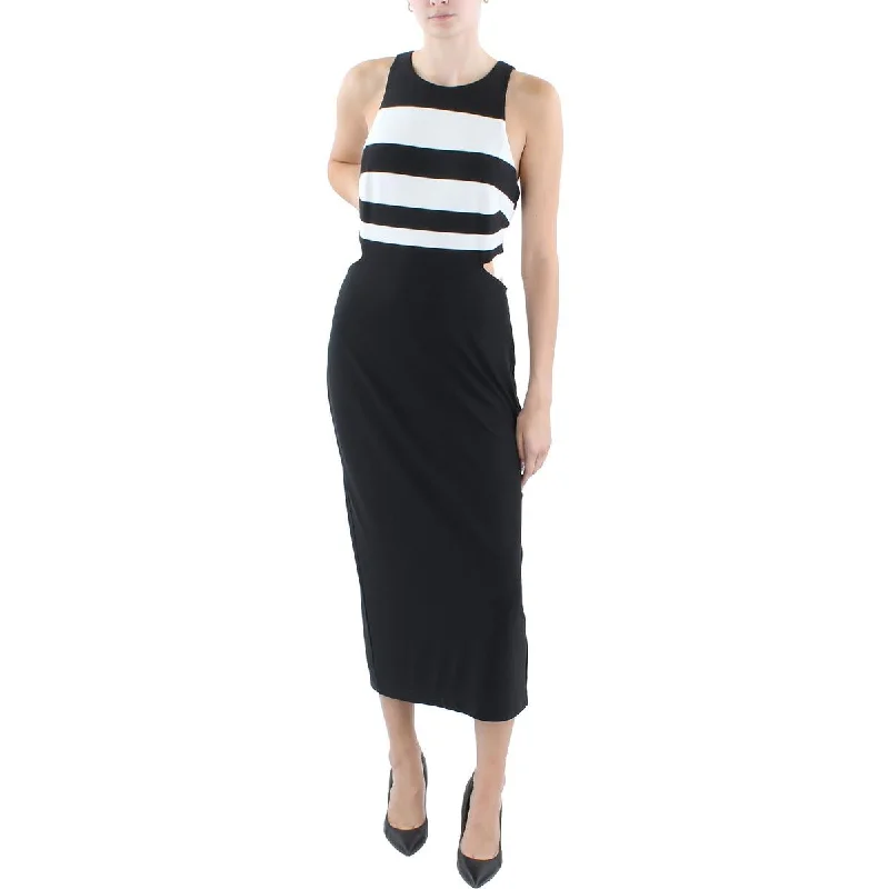 Free Spirited Fashion Lauren Ralph Lauren Womens Tea Length Striped Sheath Dress