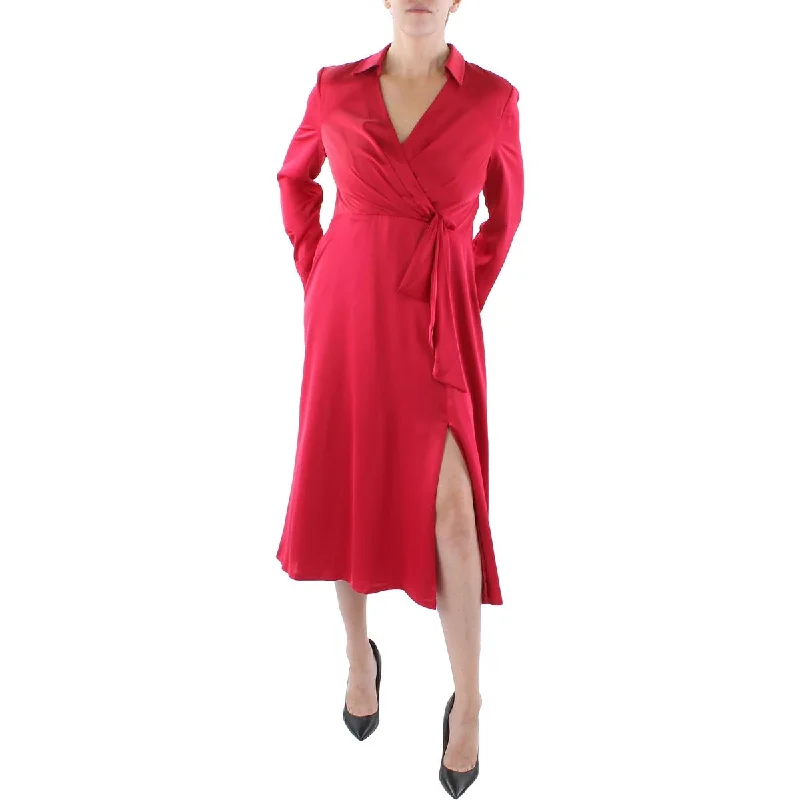 Casual Outfit For Women Lauren Ralph Lauren Womens Charmeuse Collared Wear to Work Dress