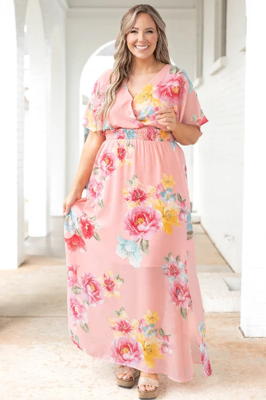 Chic Clothes For Women Sweet Laughter Dress, Coral Pink