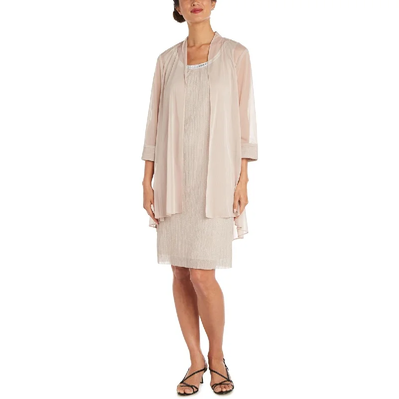 Elegant Styles R&M Richards Womens Embellished Jacket Two Piece Dress