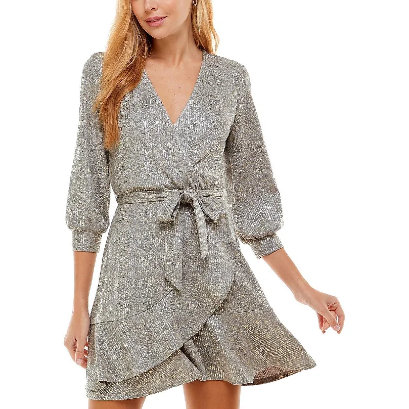 Women's Clothes For Work City Studio Womens Juniors Mini Fit & Flare Dress