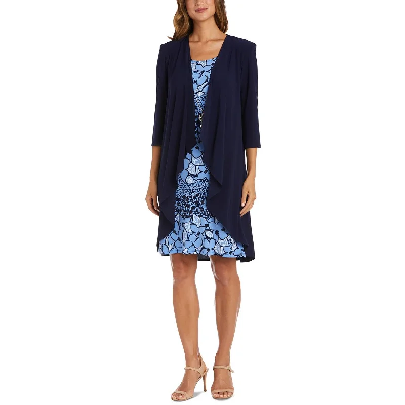 Women's Effortless Casual Outfit R&M Richards Womens Textured Work Wear Two Piece Dress