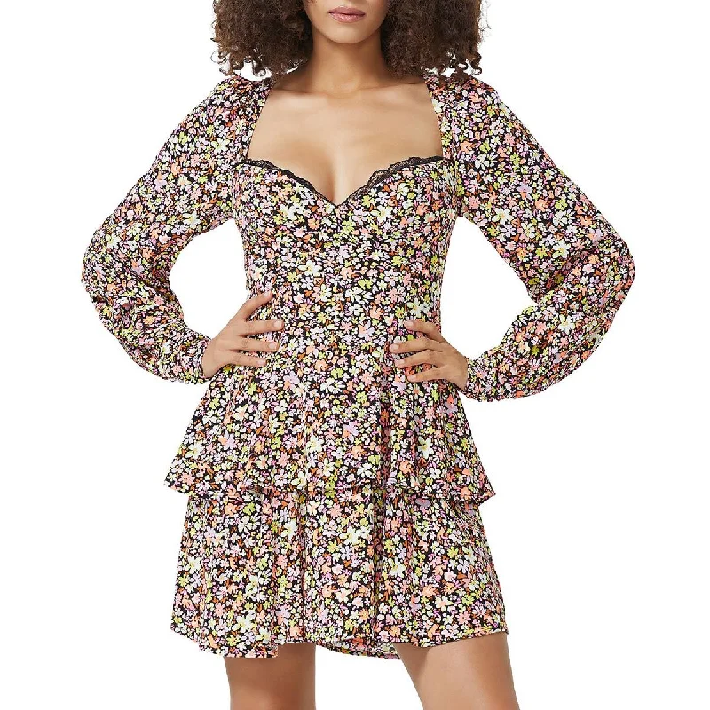 Classic Women's Clothing Styles AFRM Womens Crepe Tiered Fit & Flare Dress