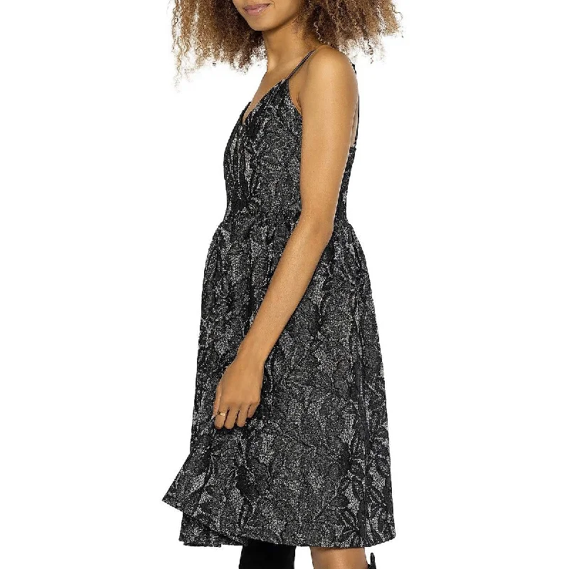 Elegant Women's Clothing Online Gracia Womens Metallic Lace Fit & Flare Dress